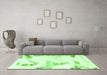 Machine Washable Abstract Green Modern Area Rugs in a Living Room,, wshabs1039grn