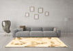 Machine Washable Abstract Brown Modern Rug in a Living Room,, wshabs1039brn