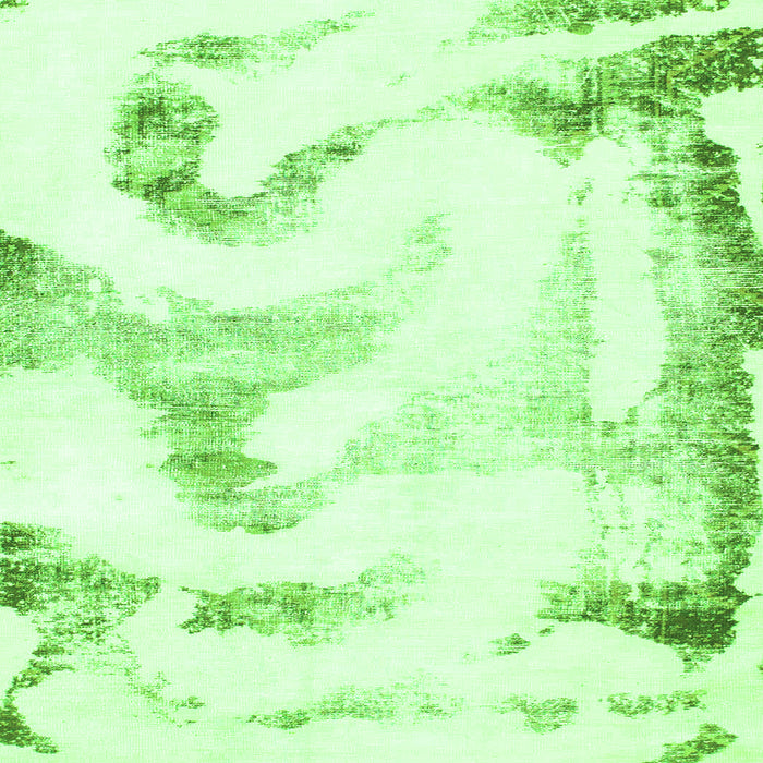 Square Machine Washable Abstract Green Modern Area Rugs, wshabs1039grn