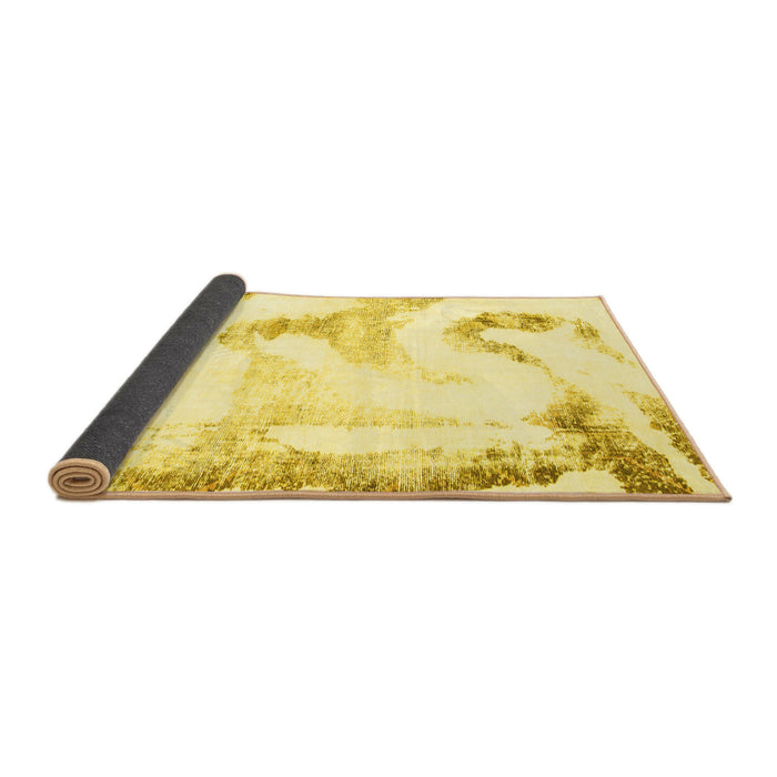 Sideview of Abstract Yellow Modern Rug, abs1039yw