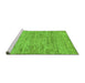 Sideview of Machine Washable Abstract Green Modern Area Rugs, wshabs103grn