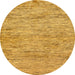 Round Machine Washable Abstract Sedona Brown Rug, wshabs103