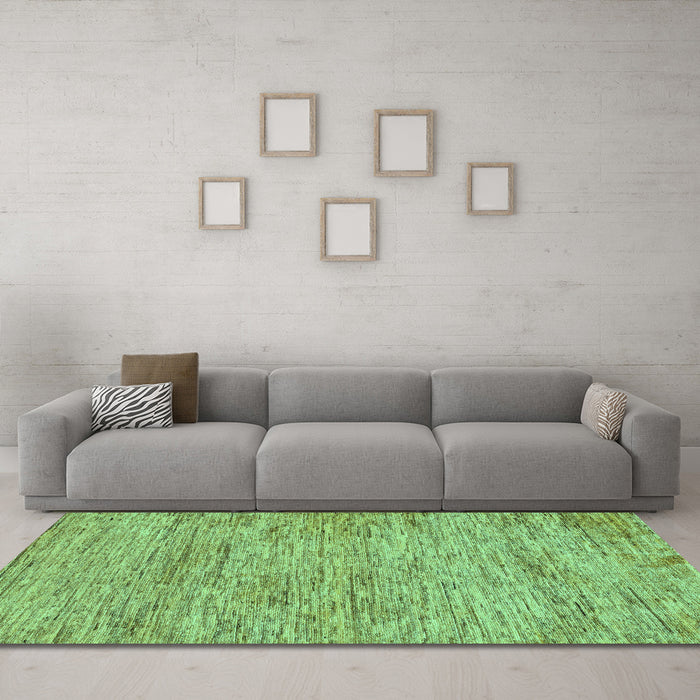 Machine Washable Abstract Turquoise Modern Area Rugs in a Living Room,, wshabs103turq