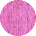 Round Machine Washable Abstract Purple Modern Area Rugs, wshabs103pur