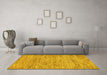 Machine Washable Abstract Yellow Modern Rug in a Living Room, wshabs103yw