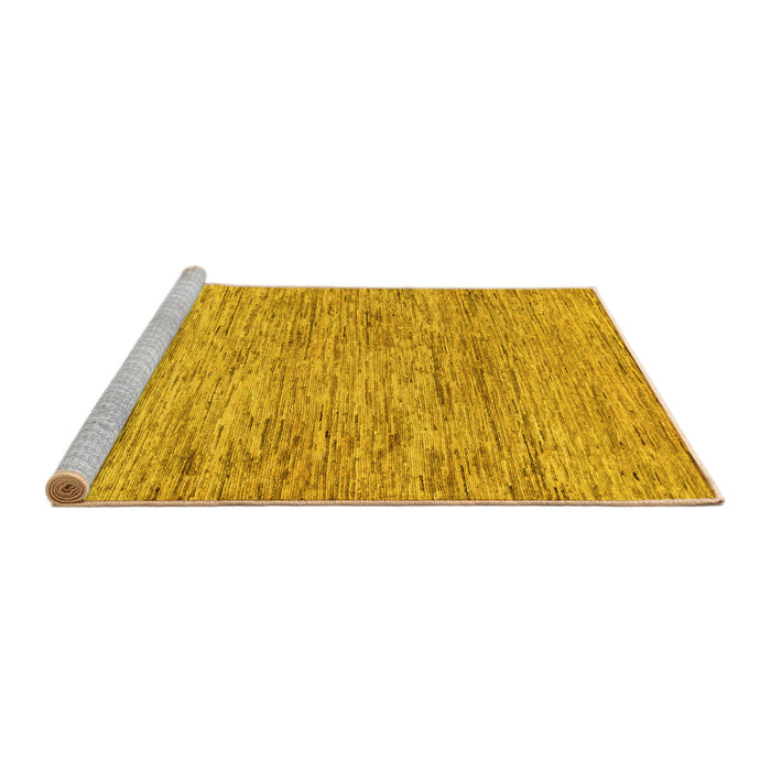 Sideview of Machine Washable Abstract Yellow Modern Rug, wshabs103yw