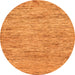 Round Machine Washable Abstract Orange Modern Area Rugs, wshabs103org