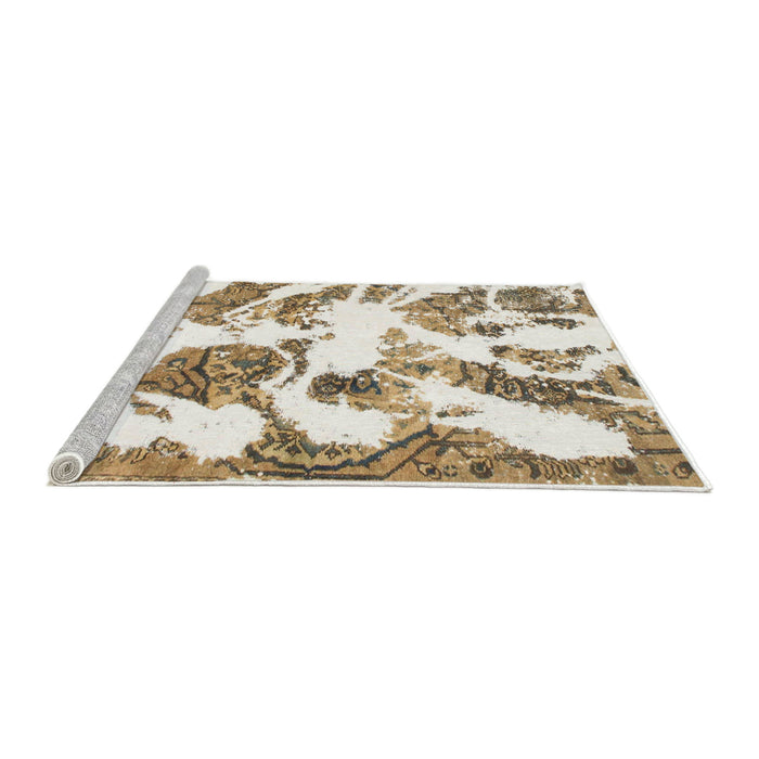 Sideview of Machine Washable Abstract Champagne Beige Rug, wshabs1040