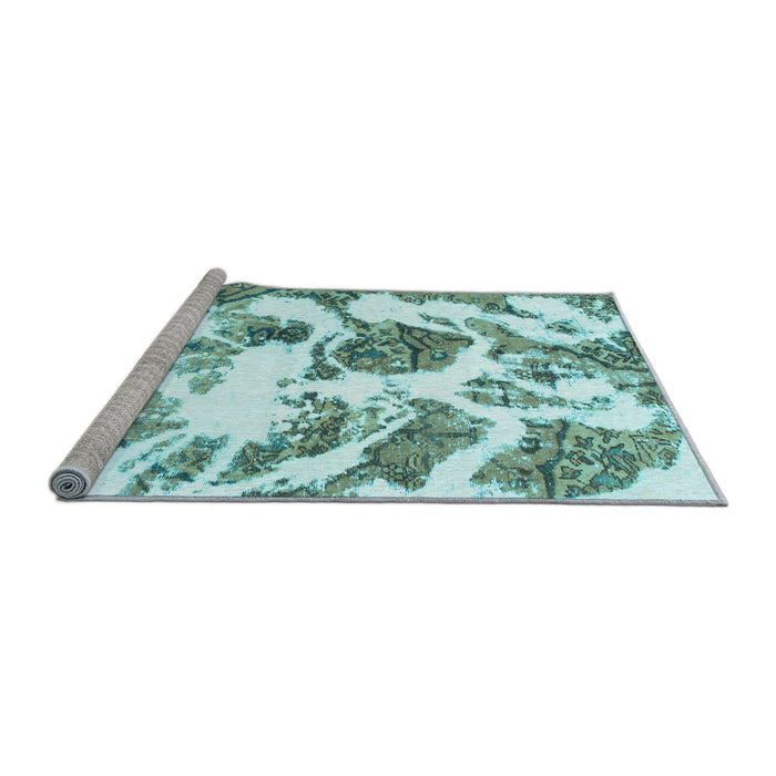 Sideview of Machine Washable Abstract Light Blue Modern Rug, wshabs1040lblu
