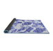 Sideview of Abstract Blue Modern Rug, abs1040blu