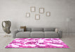 Machine Washable Abstract Pink Modern Rug in a Living Room, wshabs1040pnk