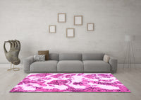 Machine Washable Abstract Pink Modern Rug, wshabs1040pnk