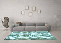 Machine Washable Abstract Light Blue Modern Rug, wshabs1040lblu