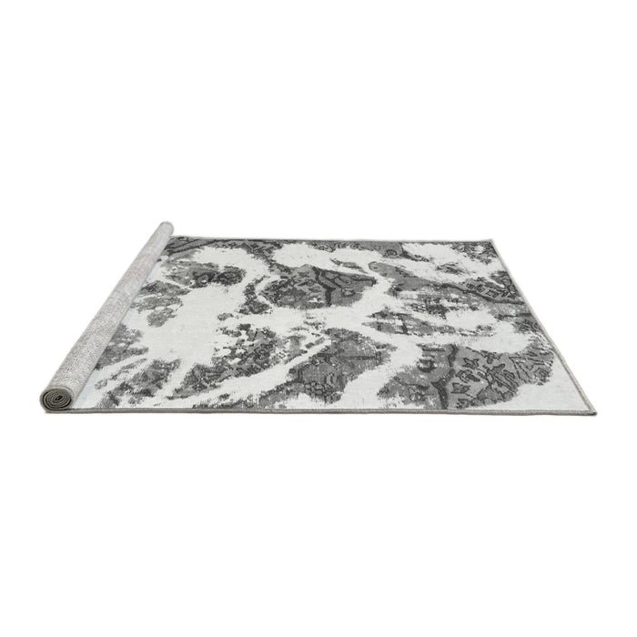 Sideview of Machine Washable Abstract Gray Modern Rug, wshabs1040gry