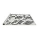 Sideview of Machine Washable Abstract Gray Modern Rug, wshabs1040gry