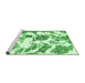 Sideview of Machine Washable Abstract Emerald Green Modern Area Rugs, wshabs1040emgrn