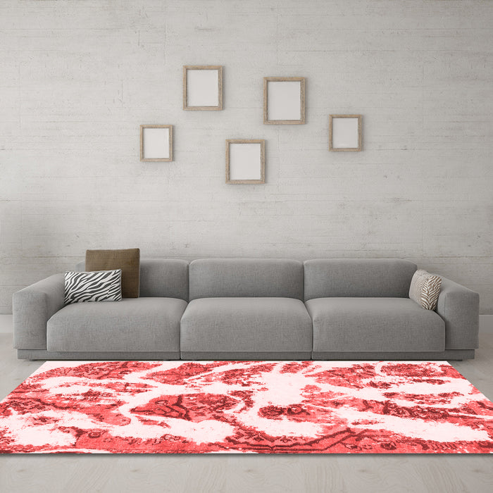Modern Red Washable Rugs
