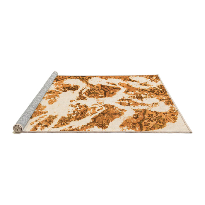 Sideview of Machine Washable Abstract Orange Modern Area Rugs, wshabs1040org
