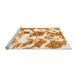 Sideview of Machine Washable Abstract Orange Modern Area Rugs, wshabs1040org