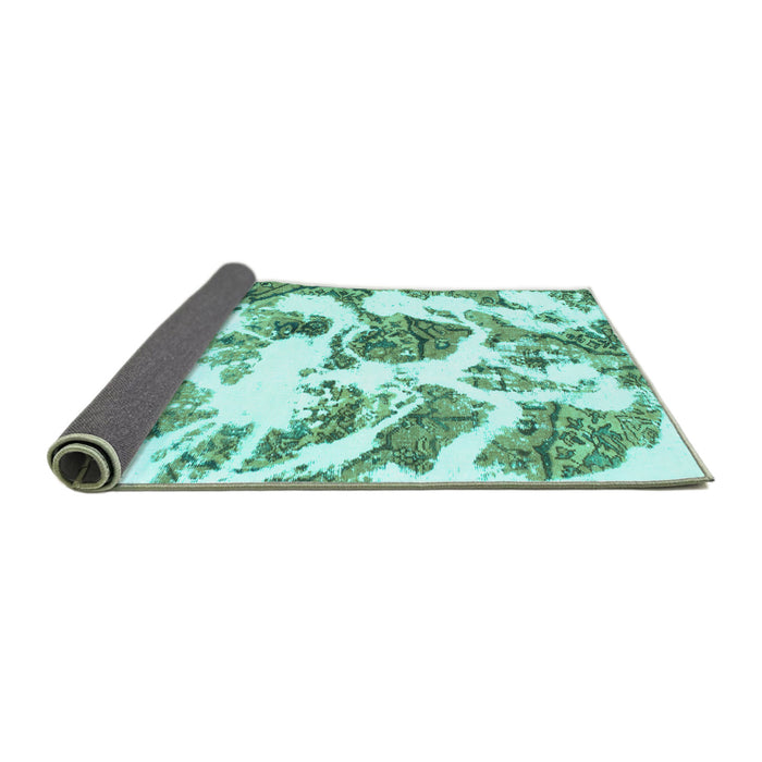 Sideview of Abstract Turquoise Modern Rug, abs1040turq