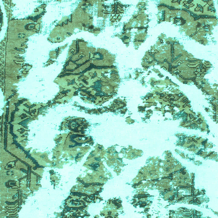 Machine Washable Abstract Turquoise Modern Area Rugs, wshabs1040turq