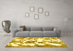 Machine Washable Abstract Yellow Modern Rug in a Living Room, wshabs1040yw