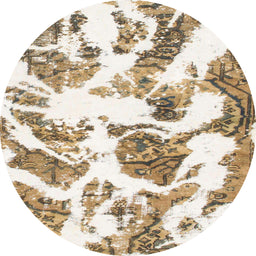 Square Abstract Champagne Beige Modern Rug, abs1040