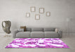 Machine Washable Abstract Purple Modern Area Rugs in a Living Room, wshabs1040pur