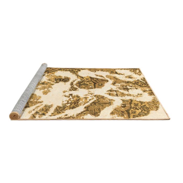 Sideview of Machine Washable Abstract Brown Modern Rug, wshabs1040brn