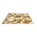 Sideview of Machine Washable Abstract Brown Modern Rug, wshabs1040brn