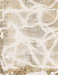 Machine Washable Abstract Champagne Beige Rug, wshabs1041