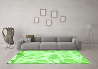 Machine Washable Abstract Green Modern Rug, wshabs1041grn