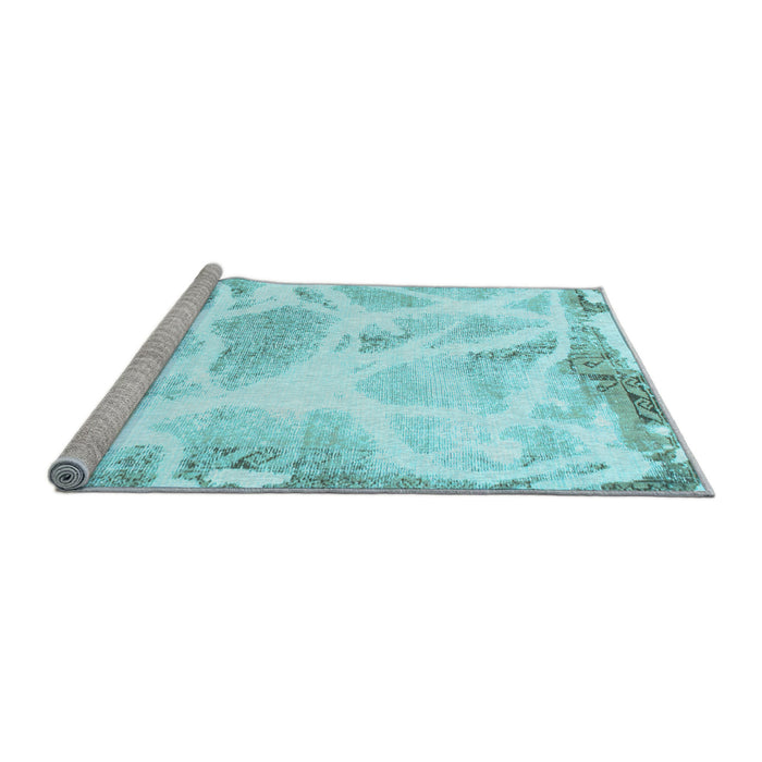 Sideview of Machine Washable Abstract Light Blue Modern Rug, wshabs1041lblu