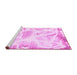 Sideview of Machine Washable Abstract Pink Modern Rug, wshabs1041pnk