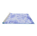 Sideview of Machine Washable Abstract Blue Modern Rug, wshabs1041blu