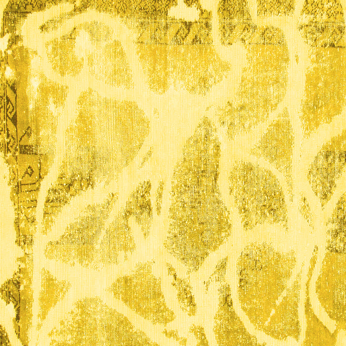 Square Machine Washable Abstract Yellow Modern Rug, wshabs1041yw