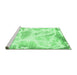 Sideview of Machine Washable Abstract Emerald Green Modern Area Rugs, wshabs1041emgrn