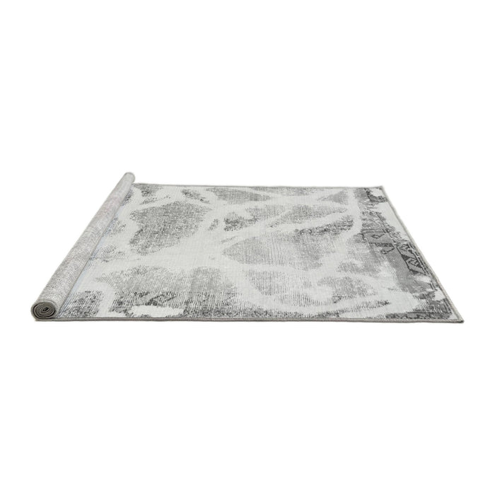 Sideview of Machine Washable Abstract Gray Modern Rug, wshabs1041gry