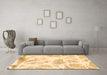 Machine Washable Abstract Brown Modern Rug in a Living Room,, wshabs1041brn