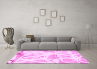 Machine Washable Abstract Pink Modern Rug, wshabs1041pnk