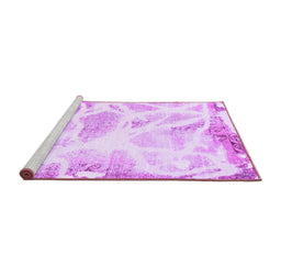 Sideview of Machine Washable Abstract Purple Modern Area Rugs, wshabs1041pur