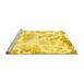 Sideview of Machine Washable Abstract Yellow Modern Rug, wshabs1041yw