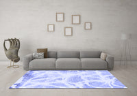 Machine Washable Abstract Blue Modern Rug, wshabs1041blu