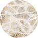 Round Machine Washable Abstract Champagne Beige Rug, wshabs1041