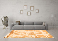 Machine Washable Abstract Orange Modern Rug, wshabs1041org