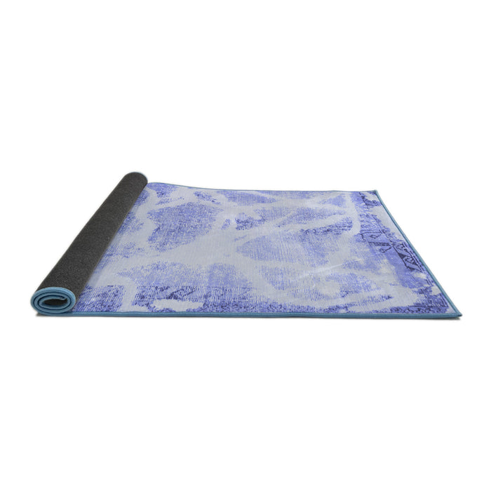 Sideview of Abstract Blue Modern Rug, abs1041blu
