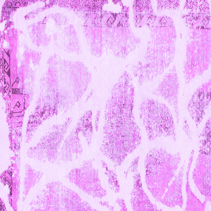 Square Machine Washable Abstract Purple Modern Area Rugs, wshabs1041pur