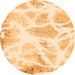 Round Abstract Orange Modern Rug, abs1041org