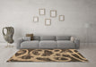 Machine Washable Persian Brown Bohemian Rug in a Living Room,, wshabs1042brn