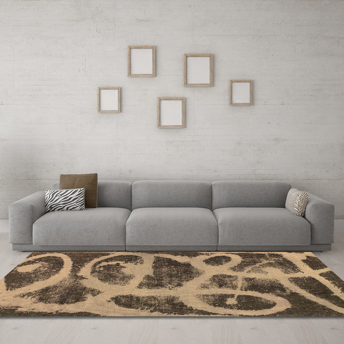 Machine Washable Persian Brown Bohemian Rug in a Living Room,, wshabs1042brn